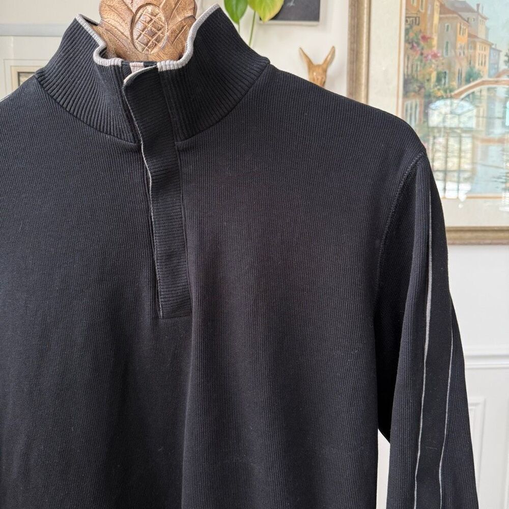 Boss Hugo Boss 1/4 Snap Cotton Sweater Black M